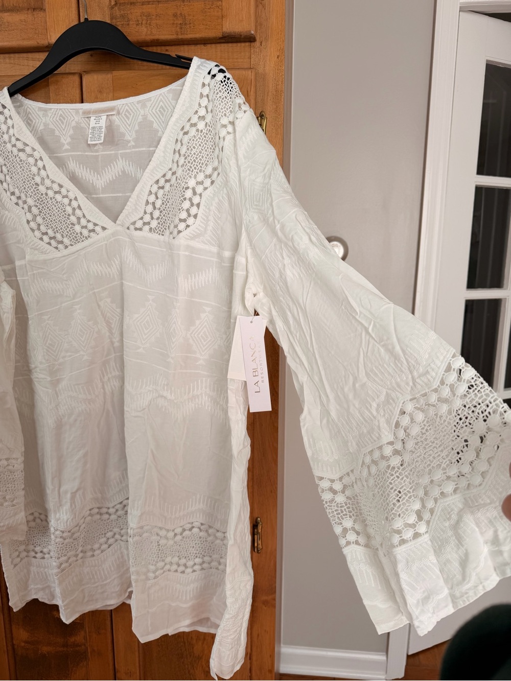 La Blanca White Embroidered Cotton Tunic